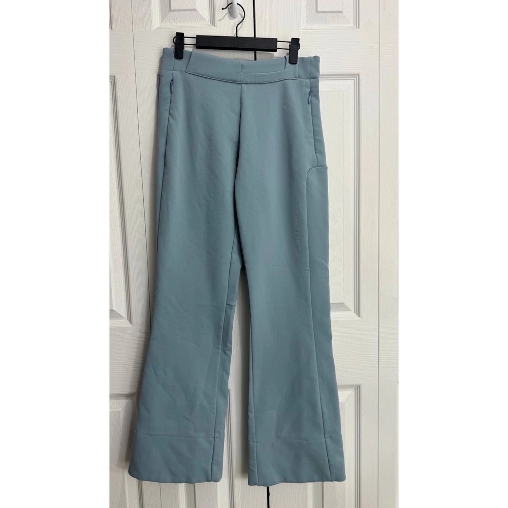 Salomon Advanced Skin Stitch Detail Flared Snow Pants Women's Small Petrol‎ Blue